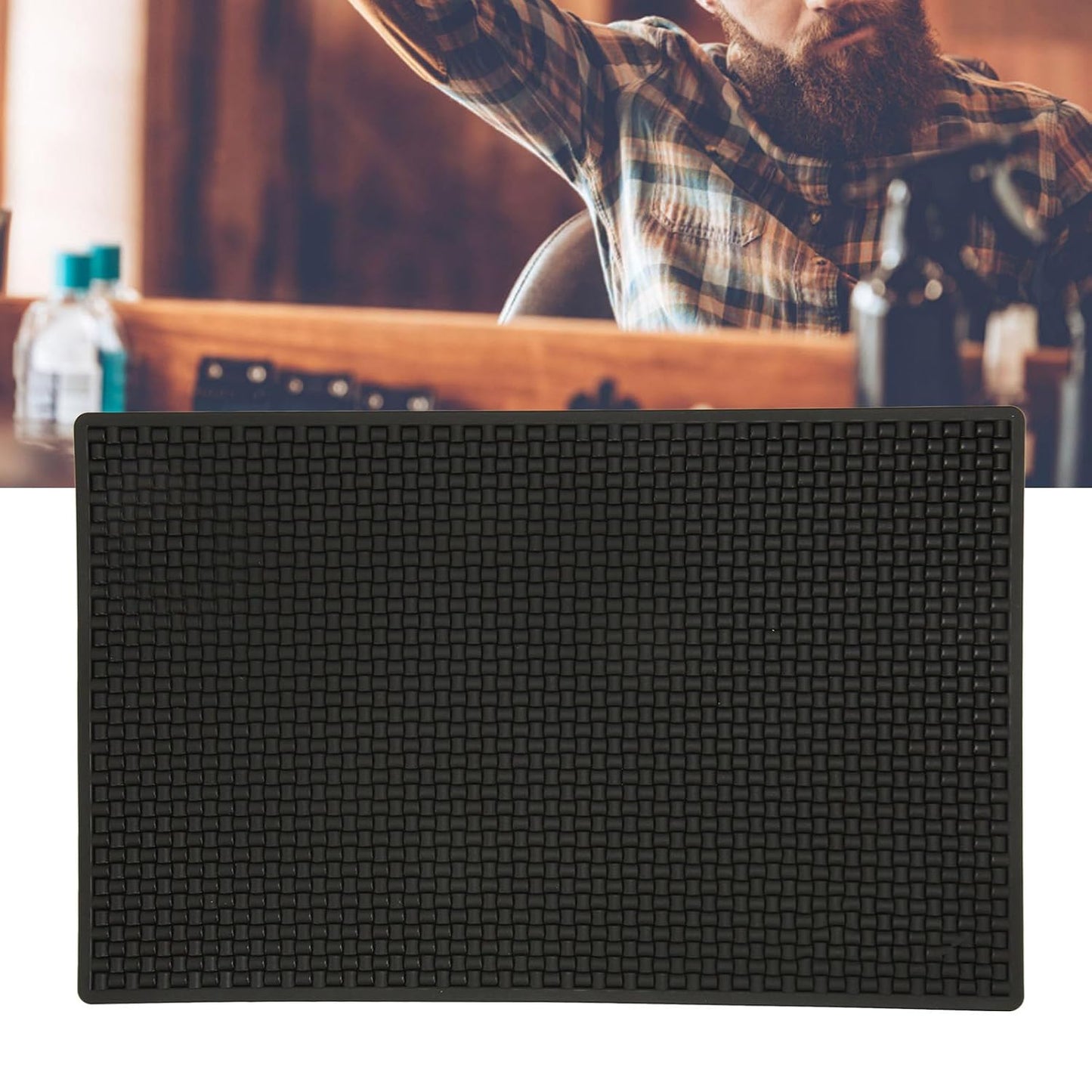 Non Slip Barber Mat Flexible Silicone Waterproof Mat Haircut Tool Organizer Pad for Clipper Brush Scissors