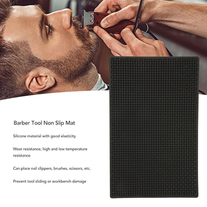 Non Slip Barber Mat Flexible Silicone Waterproof Mat Haircut Tool Organizer Pad for Clipper Brush Scissors