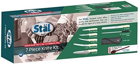 KWP-KIT1, 7-Piece Stal Cutlery Set with Storage Bag, NSF, Knife Set, Kitchen Knives