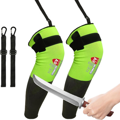 A9 Cut Resistant Leg Sleeves, Triple Secure Fit, 21 Inch, S926 | Doubles as Oversized Arm Guard, Extreme Durability, Longer Coverage, Hi-vis Color, Industrial Safety, Trimming, Farmers Defen