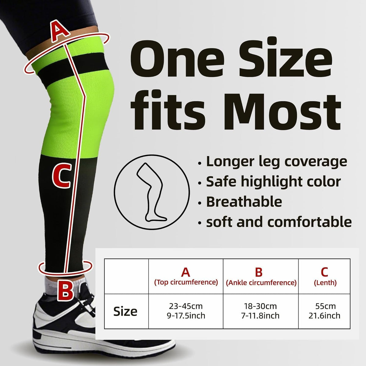 A9 Cut Resistant Leg Sleeves, Triple Secure Fit, 21 Inch, S926 | Doubles as Oversized Arm Guard, Extreme Durability, Longer Coverage, Hi-vis Color, Industrial Safety, Trimming, Farmers Defen