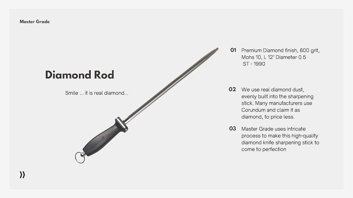 Impact Resistant Black Ceramic Finish Knife Sharpener Rod, Knife Honing Rod, knife sharpeners for kitchen knives L 11″ D 0.6”