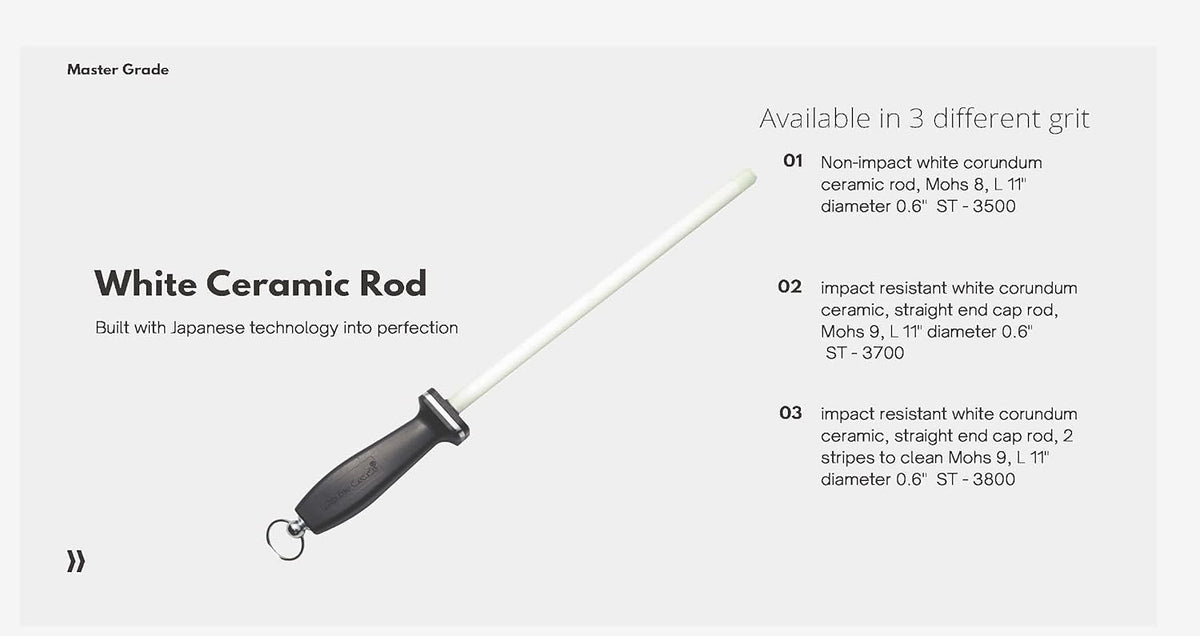 Impact Resistant Black Ceramic Finish Knife Sharpener Rod, Knife Honing Rod, knife sharpeners for kitchen knives L 11″ D 0.6”