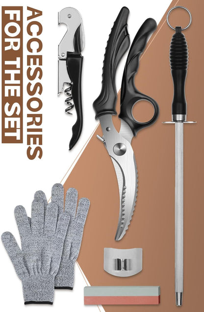 Butcher Knife Set - Chef Knife Set with Bag