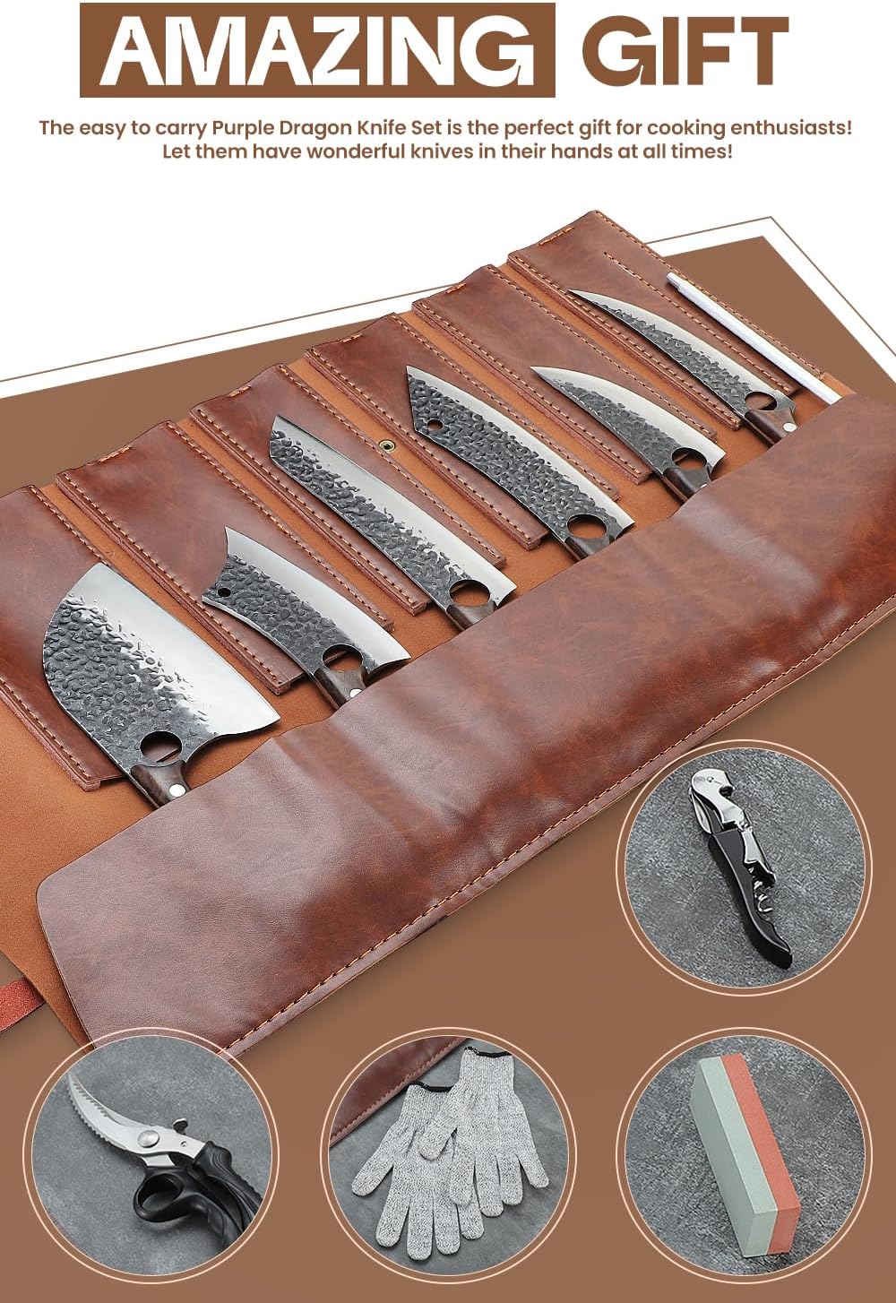 Butcher Knife Set - Chef Knife Set with Bag