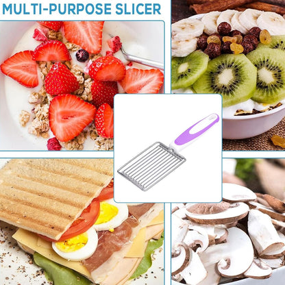 Luncheon Meat Cutter,Stainless Tomato Slicer Fruits Cutter Luncheon Meat Slicer with Handle Cheese Boiled Egg Ham Tomato Serrated Slicing Knife