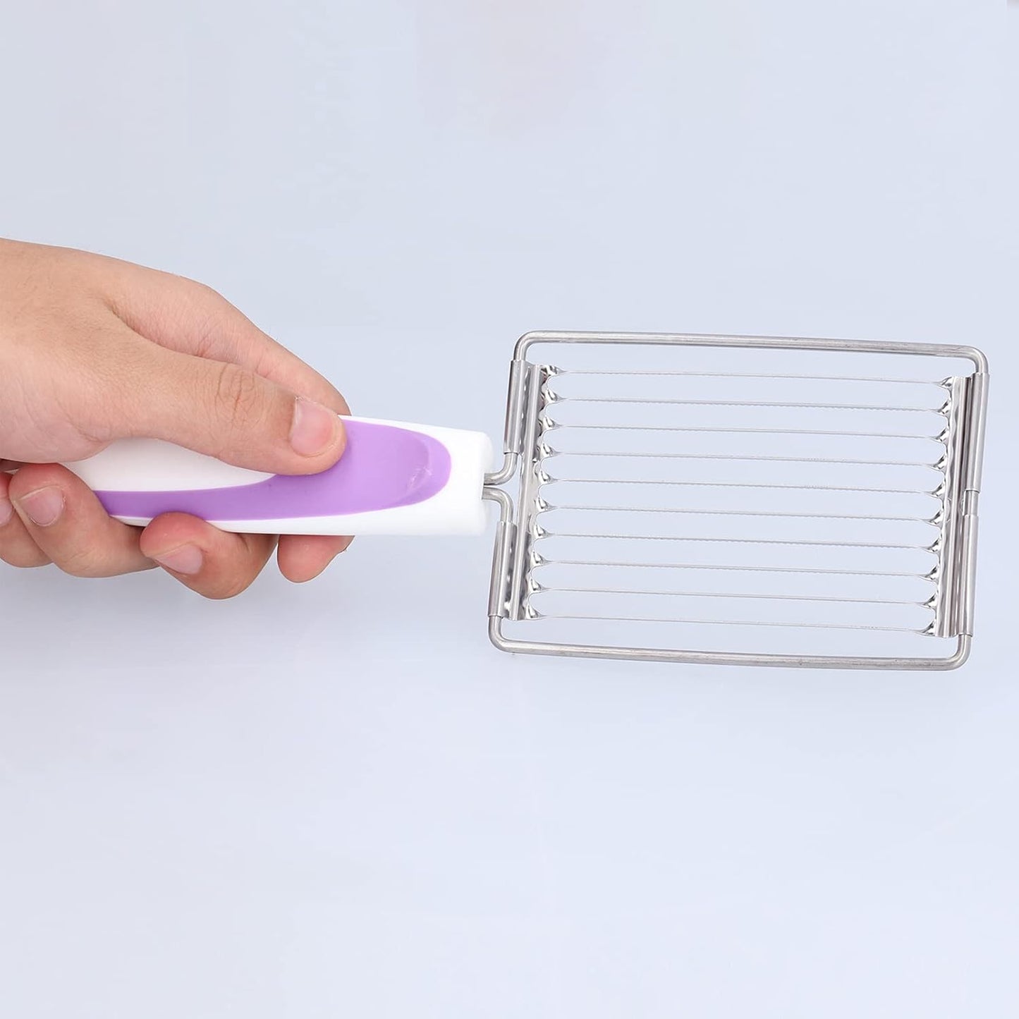 Luncheon Meat Cutter,Stainless Tomato Slicer Fruits Cutter Luncheon Meat Slicer with Handle Cheese Boiled Egg Ham Tomato Serrated Slicing Knife