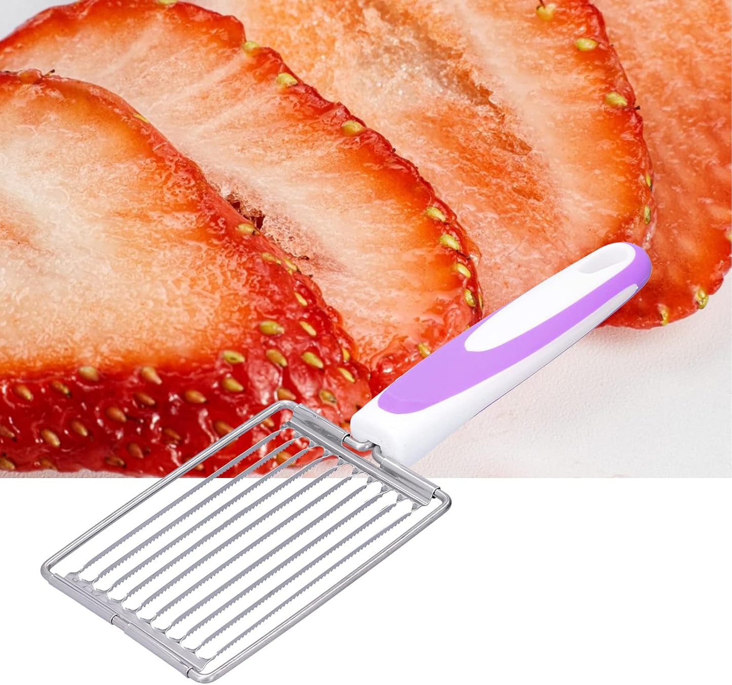 Luncheon Meat Cutter,Stainless Tomato Slicer Fruits Cutter Luncheon Meat Slicer with Handle Cheese Boiled Egg Ham Tomato Serrated Slicing Knife