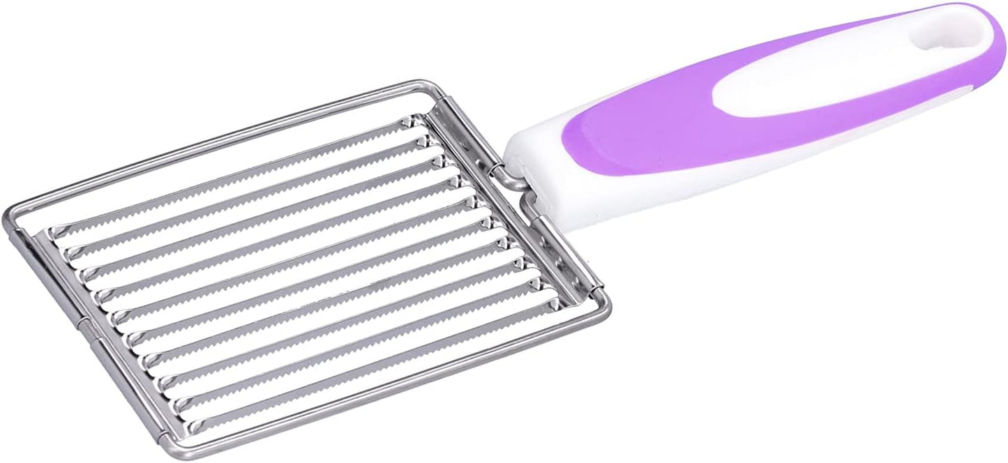 Luncheon Meat Cutter,Stainless Tomato Slicer Fruits Cutter Luncheon Meat Slicer with Handle Cheese Boiled Egg Ham Tomato Serrated Slicing Knife