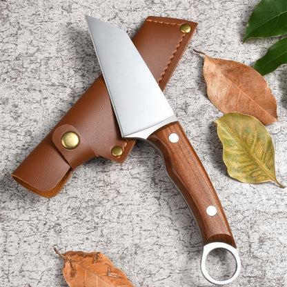 2 Pack Knife Sheath Leather Holster Cover Protector Sleeve Case Guards Pouch with Belt Loop and Snap Closure for 5'' 4'' Fixed Blade Straight Knives Outdoor Camping Hunting
