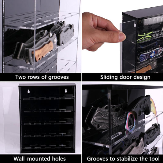 Knife Display Stand, Pocket Knife Display Case for Wall, Pocket Knife Organizer Desktop, Knife Display Case Dispay Daggers,Knife Holder - Not Knife