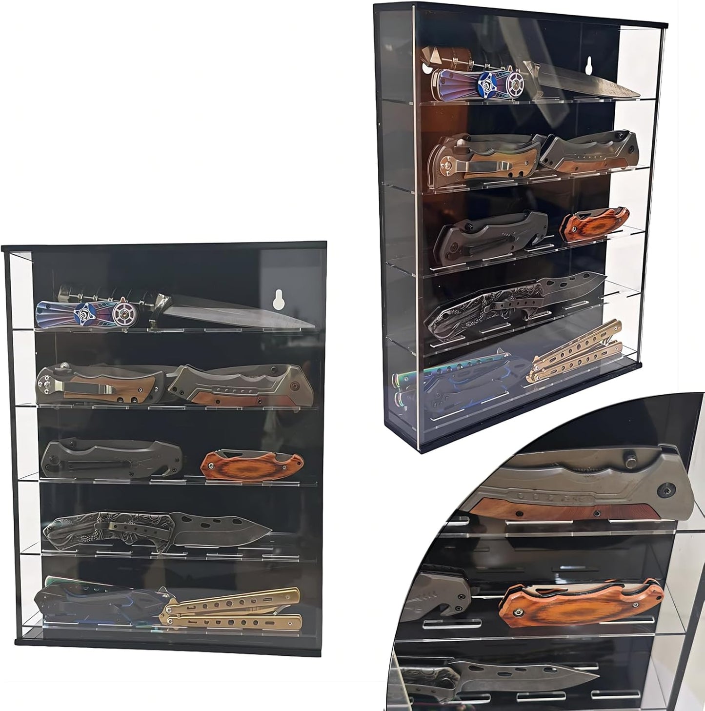 Knife Display Stand, Pocket Knife Display Case for Wall, Pocket Knife Organizer Desktop, Knife Display Case Dispay Daggers,Knife Holder - Not Knife