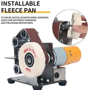 3-In-1 Mini Belt Sander - 15 Degree Knife Sharpener Electric Bench Grinder Sanding Machine, 7 Adjustable Speed Buffer Polisher for Metal Wood DIY Handcraft, Tool & Knife Sharpening (Plus Kit)