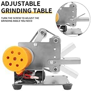 3-In-1 Mini Belt Sander - 15 Degree Knife Sharpener Electric Bench Grinder Sanding Machine, 7 Adjustable Speed Buffer Polisher for Metal Wood DIY Handcraft, Tool & Knife Sharpening (Plus Kit)