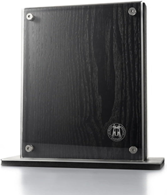 Schmidt Brothers - Black Midtown Magnetic Knife Block, Universal Cutlery Storage For 8-10, Acacia Hardwood and Acrylic Shield