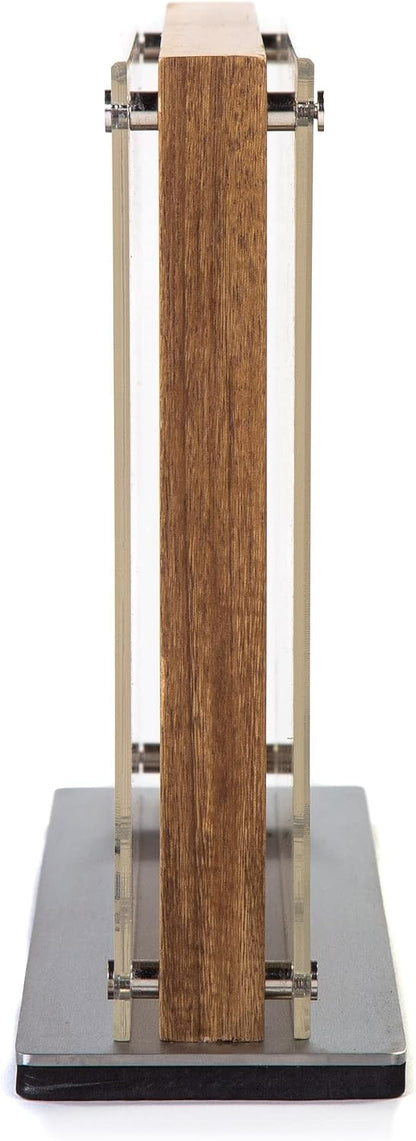 Schmidt Brothers - Black Midtown Magnetic Knife Block, Universal Cutlery Storage For 8-10, Acacia Hardwood and Acrylic Shield