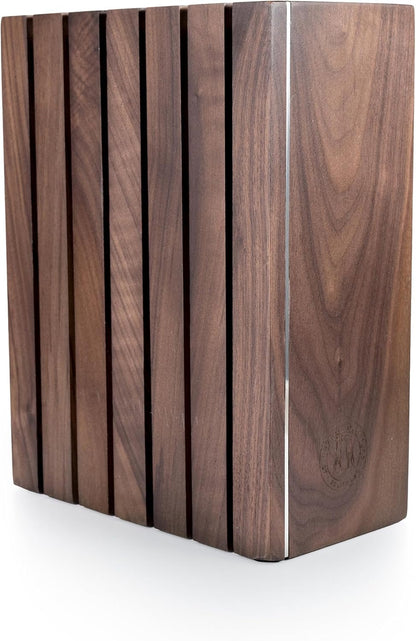 Schmidt Brothers - Black Midtown Magnetic Knife Block, Universal Cutlery Storage For 8-10, Acacia Hardwood and Acrylic Shield