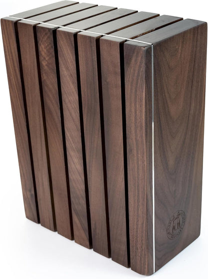 Schmidt Brothers - Black Midtown Magnetic Knife Block, Universal Cutlery Storage For 8-10, Acacia Hardwood and Acrylic Shield