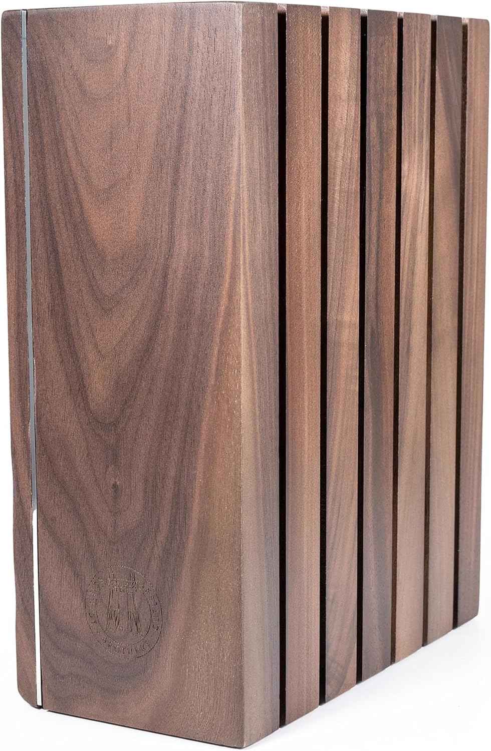 Schmidt Brothers - Black Midtown Magnetic Knife Block, Universal Cutlery Storage For 8-10, Acacia Hardwood and Acrylic Shield