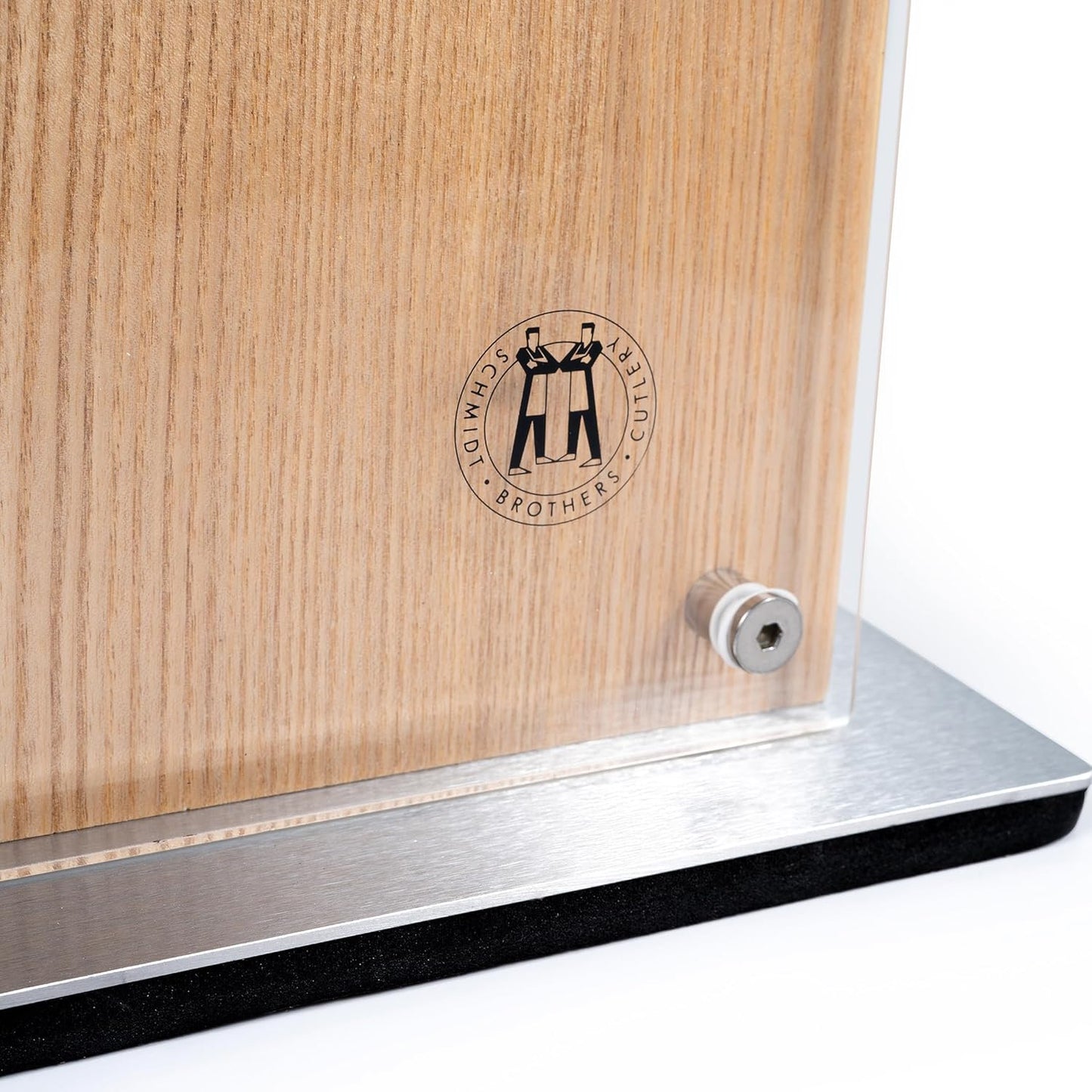 Schmidt Brothers - Black Midtown Magnetic Knife Block, Universal Cutlery Storage For 8-10, Acacia Hardwood and Acrylic Shield