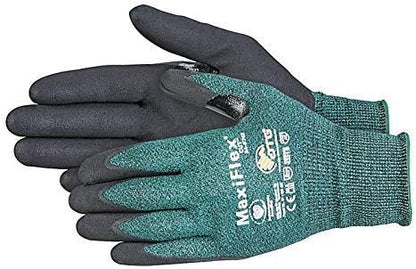 34-8743 Resistant Nitrile Coated Work Gloves with Green Knit Shell and Premium Coated Micro-Foam Grip