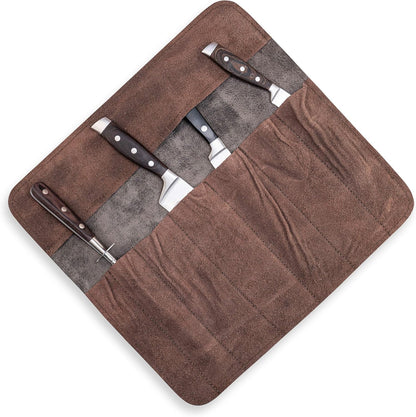 Knife Roll Bag Genuine Leather – Chef`s knife bag 7 slots – Leather Knife Case Sam
