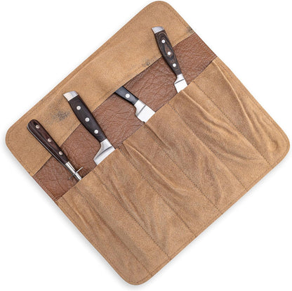 Knife Roll Bag Genuine Leather – Chef`s knife bag 7 slots – Leather Knife Case Sam