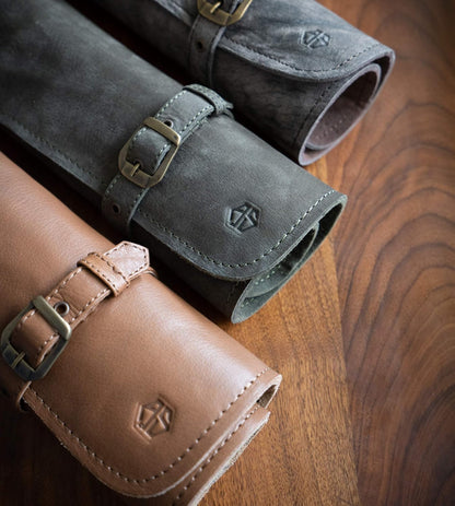 Knife Roll Bag Genuine Leather – Chef`s knife bag 7 slots – Leather Knife Case Sam