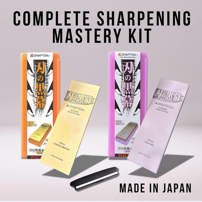 Shapton Kuromaku Whetstone Sharpening Stone Set, Japanese 1000 & 5000 Grit Knife Sharpening Stones with Knife Sharpening Angle Guide for Kitchen & Chef’s Knives