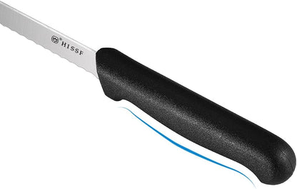 Serrated Bread Knife With Sheath 10 Inch, Black Upgraded Stainless Steel Razor Sharp Wavy Edge Wide Bread Cutter, For Slicing Homemade Bread, Bagels, Cake,Dishwasher Safe