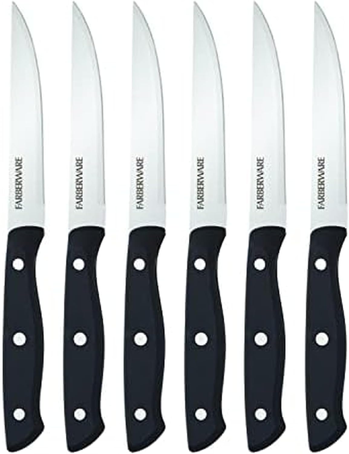Steak Knives Set of 4, High-Carbon Stainless Steel Blades with Triple Rivet Handles, 4.5 Inch Sharp Steak Knife Set for Cutting Meat and Poultry, Hand Wash Only