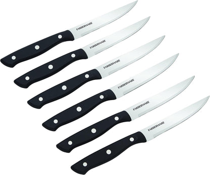 Steak Knives Set of 4, High-Carbon Stainless Steel Blades with Triple Rivet Handles, 4.5 Inch Sharp Steak Knife Set for Cutting Meat and Poultry, Hand Wash Only