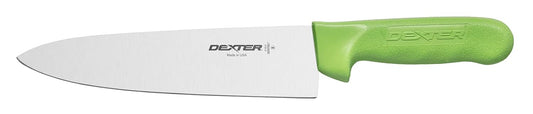 12433G Cook’s Knife, 10" DEXSTEEL High Carbon Stain-Free Steel Blade, Curved Edge Design, Green Textured Polypropylene Handle, NSF Certified, Professional Chef Culinary Kitchen Knife