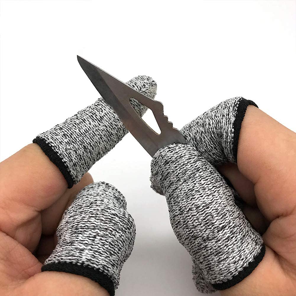 12 PCS Finger Cots Cut Resistant Protector, Finger Covers for Cuts, Gloves Life Extender, Cut Resistant Finger Protectors for Kitchen, Work, Sculpture, Anti-Slip, Reusable