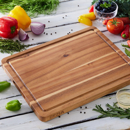 24 x 18 Inch XXL Countertop Cutting Boards - Extra Large Chopping Board for Kitchen - Meat Cutting Board for BBQ - Turkey Carving Board - Extra Large Charcuterie Board with Handles, Juice Groove