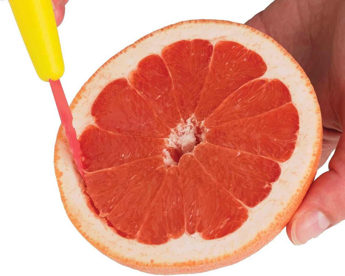 Nonstick Squirtless Grapefruit Knife, 8.75 inch, yellow and red