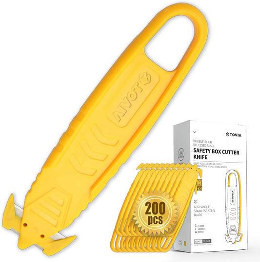 Safety Box Cutters, 200pcs Utility Knife Box Cutter Bulk | Safety knives, Steel Box Opener Cutter for Household, Warehouse, Workshop
