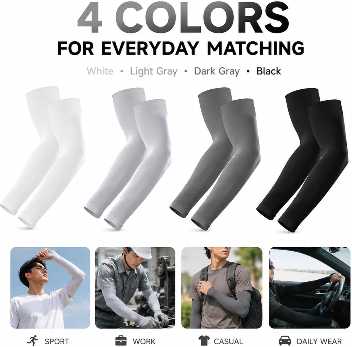 Arm sleeves for men Woman,Cooling UV Sun Protection sleeves to cover arms for women arm sleeve Outdoor Sports