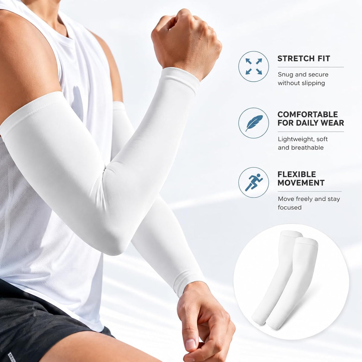 Arm sleeves for men Woman,Cooling UV Sun Protection sleeves to cover arms for women arm sleeve Outdoor Sports