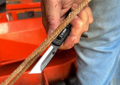 2.5" RAZOR-WORK - RazorSafe Replaceable Blade Folding Utility Knife (Black, 2 Blades)