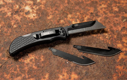 2.5" RAZOR-WORK - RazorSafe Replaceable Blade Folding Utility Knife (Black, 2 Blades)