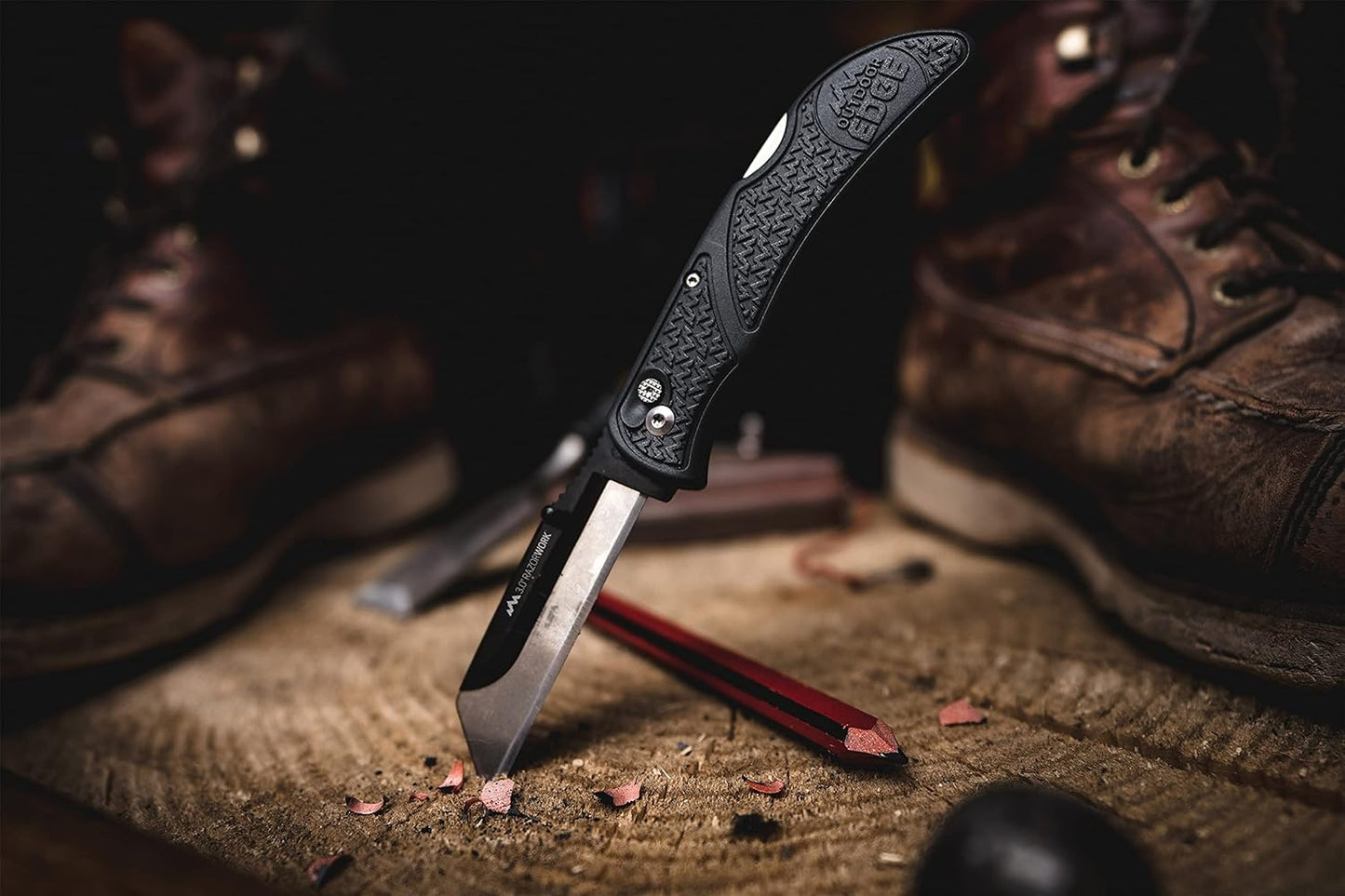 2.5" RAZOR-WORK - RazorSafe Replaceable Blade Folding Utility Knife (Black, 2 Blades)