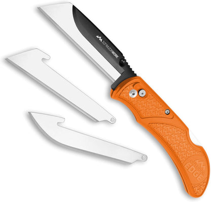 2.5" RAZOR-WORK - RazorSafe Replaceable Blade Folding Utility Knife (Black, 2 Blades)