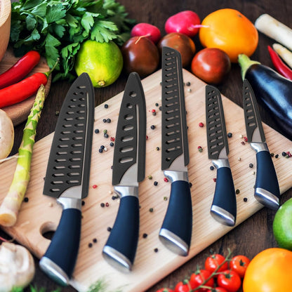 5Pcs Knife Cover Sleeves Blade Edge Guards for 8" Bread Knife Blade Edge Protector Cover Universal Knife Sheath for Kitchen, Black