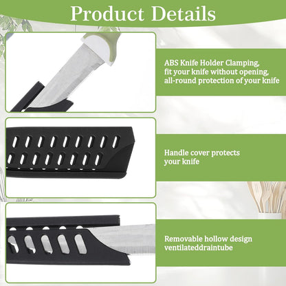 8 Pcs knife sleeve, Universal Knife Guards Set, PP Plastic Blade Safety Sheath for Paring Utility Bread Nakiri Chef Knives, Blade Protector Covers, Black