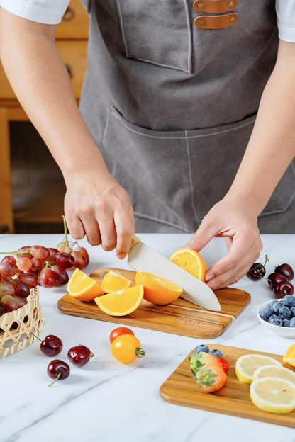 2 Pcs Small Teak Wood Cutting Board for Kitchen– Mini Lightweight Wooden Cutting Board- BPA Free