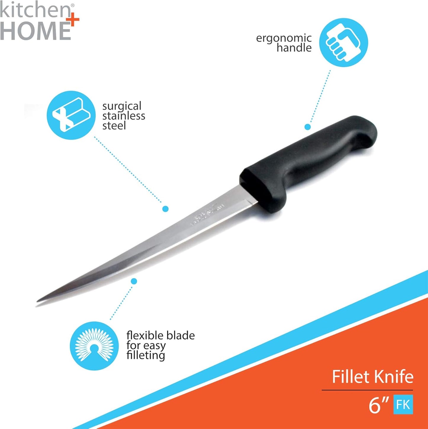 Fillet Knife – Flexible 7” Ultra Sharp Surgical Stainless Steel Curved Boning Knife