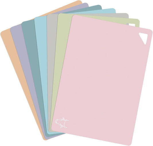 7 Pieces Plastic Flexible Cutting Boards for Kitchen, BPA- Free,15"x12" | Non Slip Cutting Mats with Food Icons, Easy-Grip Handles