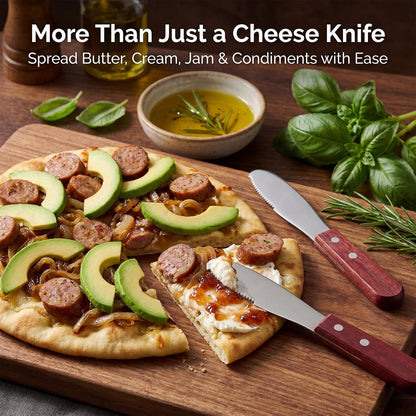 Butter Spreader Knife, 2 PCS Cheese Knives Stainless Steel Sandwich Knife Butter Knives Spreader Set with Wood Handle for Sandwich Cream Toast Appetizers Serving Party Supplies