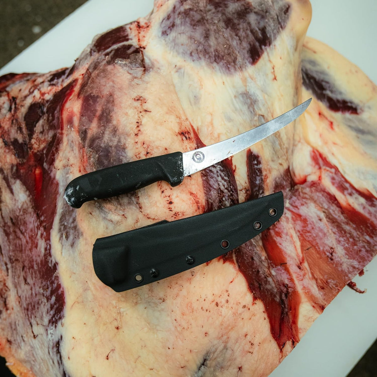 Bearded Butchers Kydex Sheath Compatible with 6" Victorinox Fibrox Handle Boning Knife – Durable, Custom Fit, Moisture-Resistant Cover with 360° Rotating Belt Loop for Safe Transport